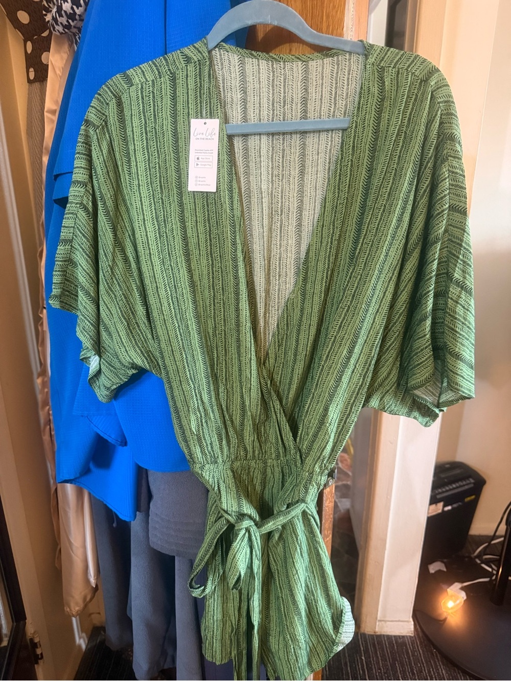 Green Striped One Piece Short Set